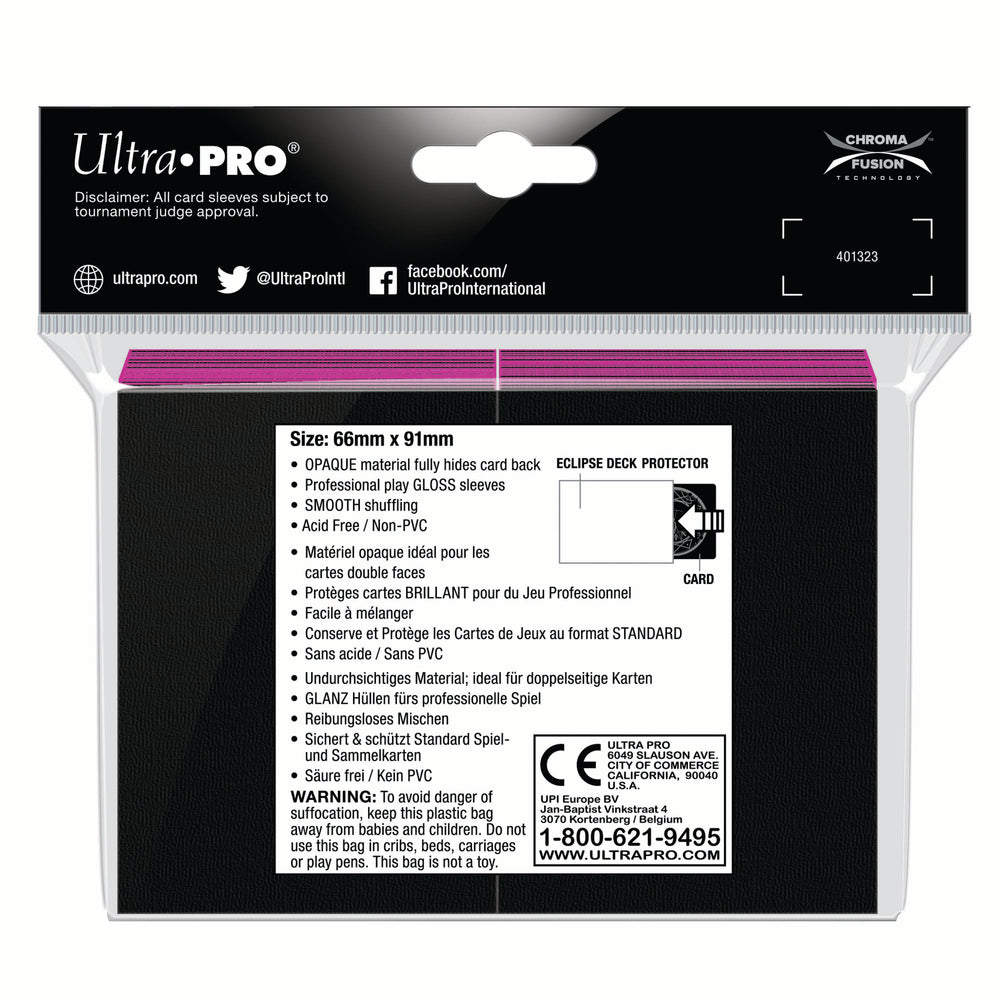 Ultra PRO: Standard 100ct Sleeves - Eclipse Gloss (Hot Pink)