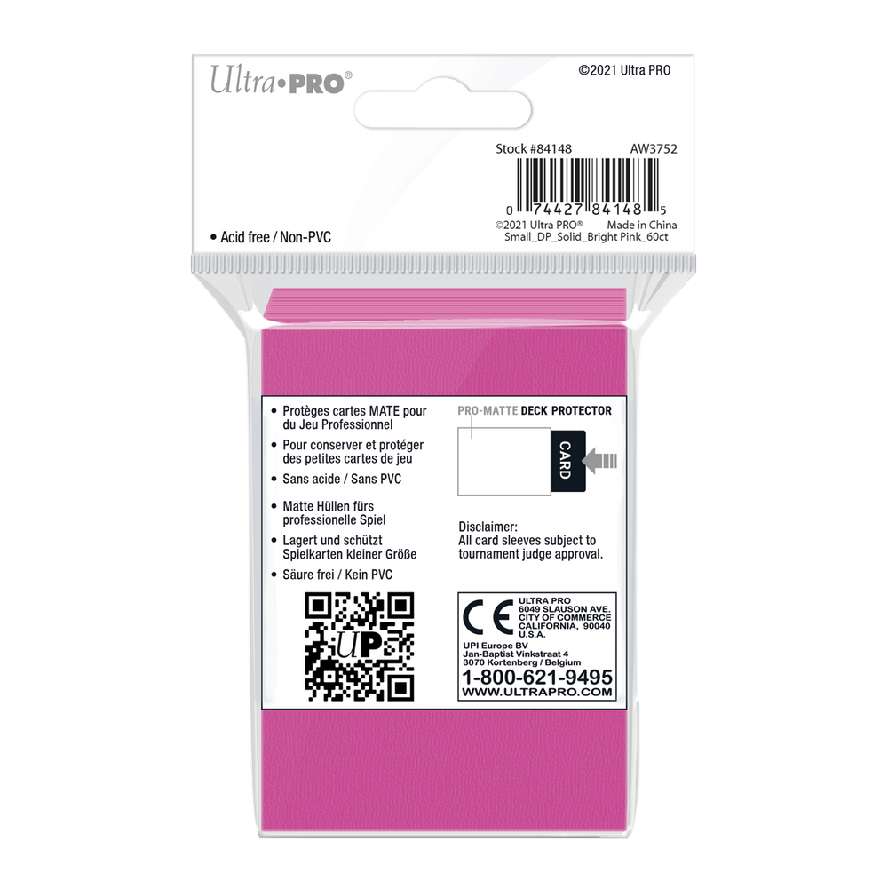 Ultra PRO: Small 60ct Sleeves - PRO-Matte (Bright Pink)