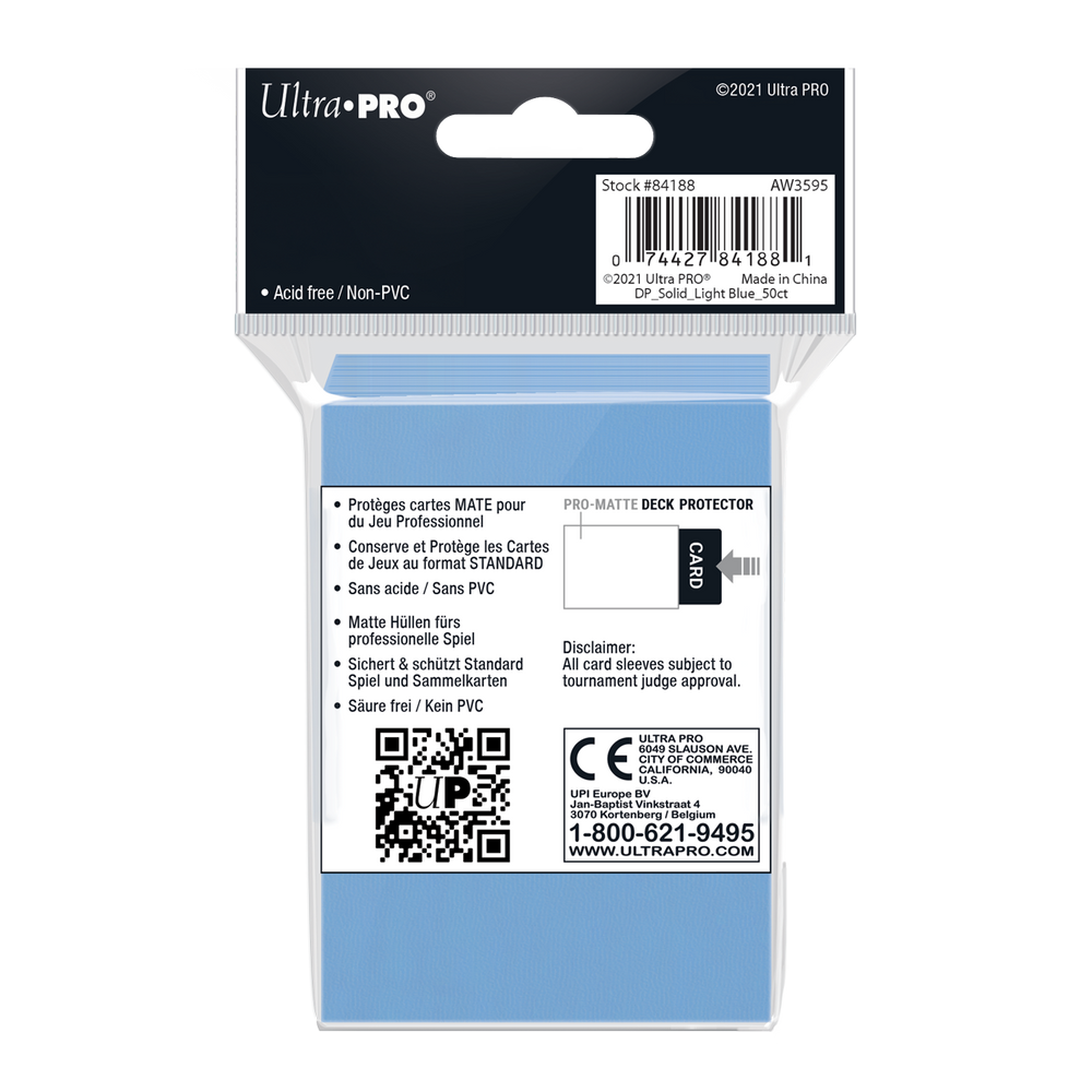 Ultra PRO: Standard 50ct Sleeves - PRO-Matte (Light Blue)