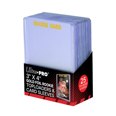 Ultra PRO: Toploader - 3" x 4" (25ct Gold Foil Rookie with Card Sleeves)