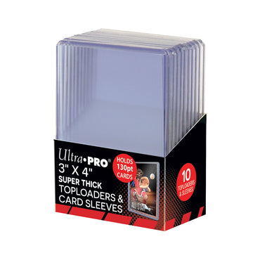 Ultra PRO: Toploader - 3" x 4" (10ct - Super Thick Toploader 130pt with Card Sleeves)