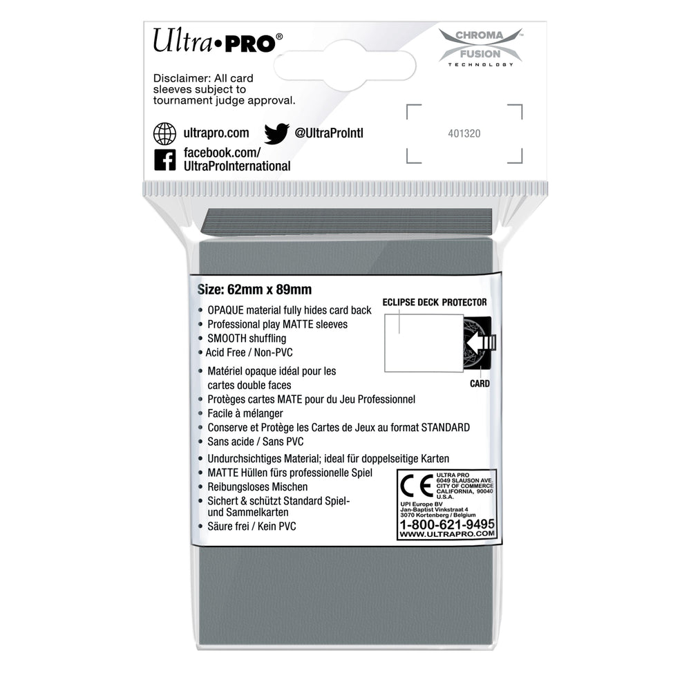 Ultra PRO: Small 60ct Sleeves - Eclipse Matte (Smoke Grey)