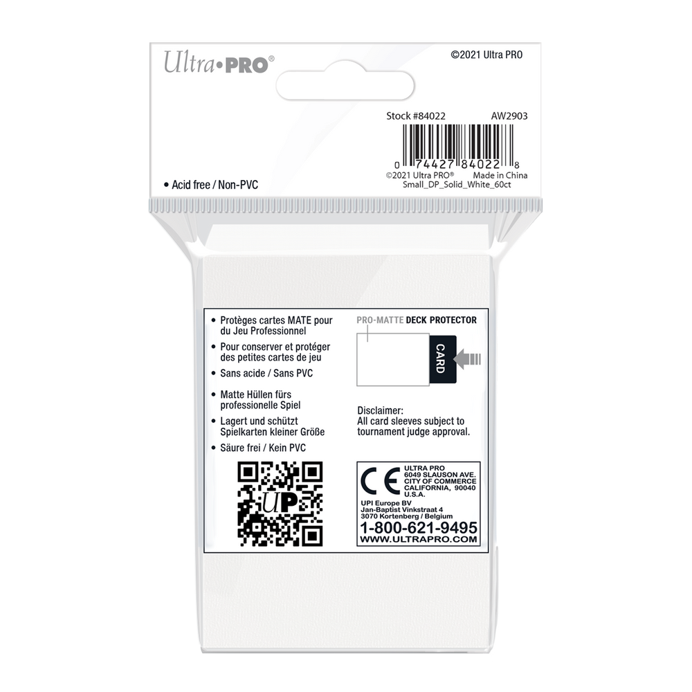 Ultra PRO: Small 60ct Sleeves - PRO-Matte (White)