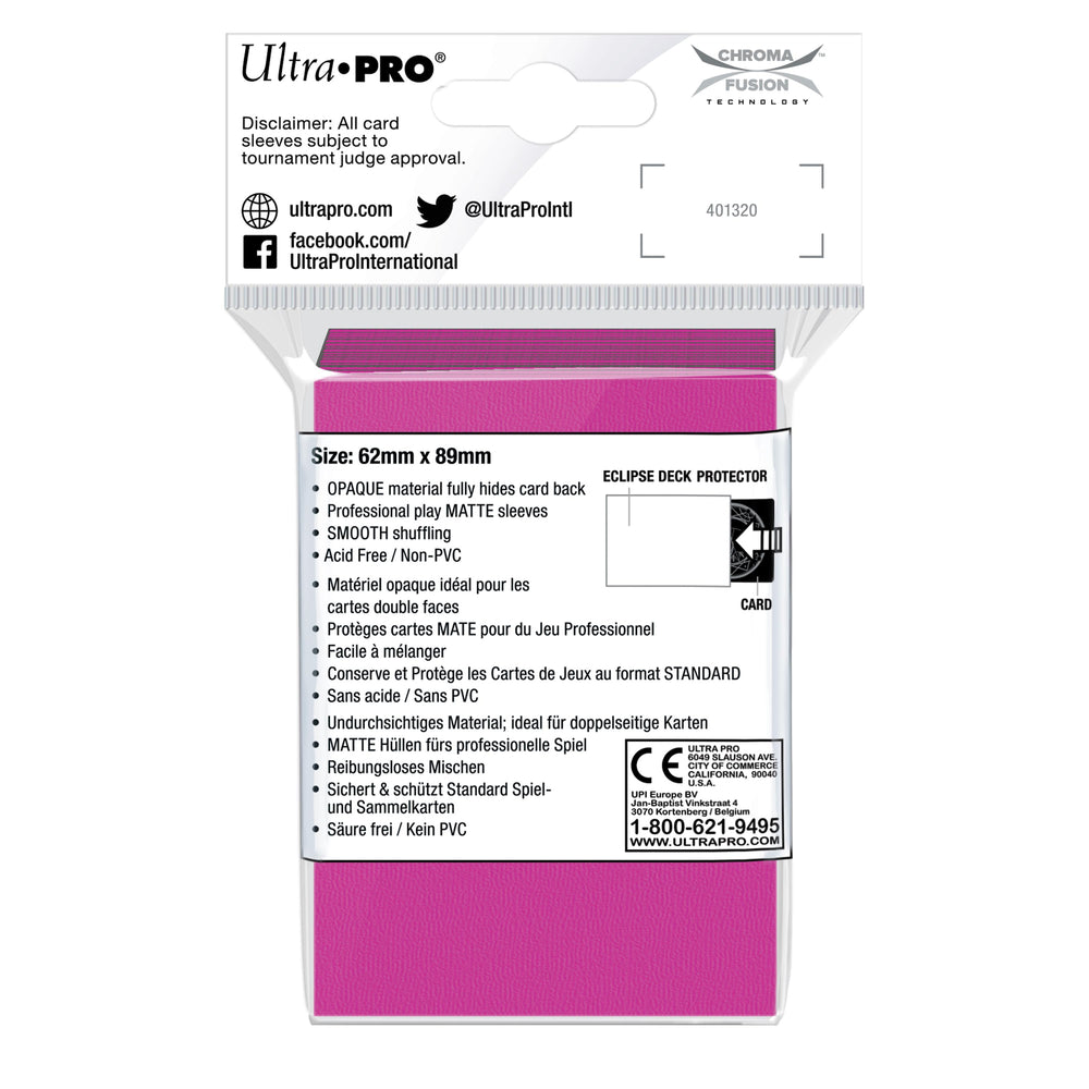 Ultra PRO: Small 60ct Sleeves - Eclipse Matte (Hot Pink)