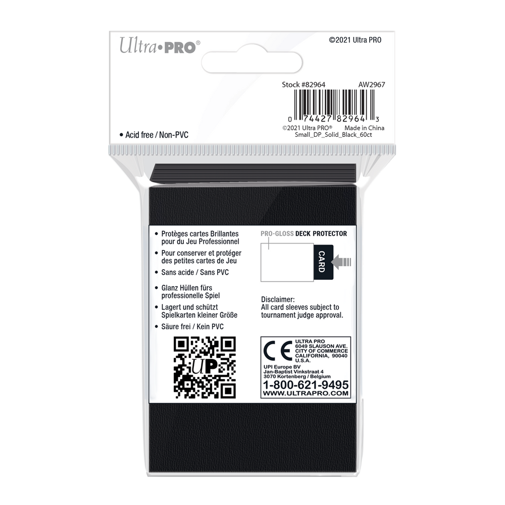 Ultra PRO: Small 60ct Sleeves - PRO-Gloss (Black)