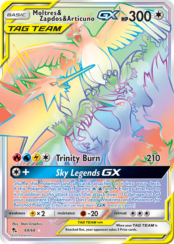 Moltres & Zapdos & Articuno GX (69/68) [Sun & Moon: Hidden Fates]