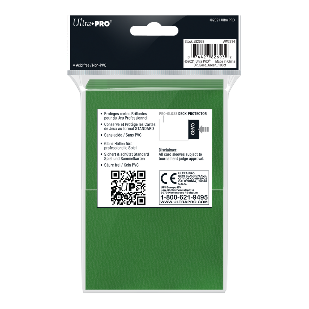 Ultra PRO: Standard 100ct Sleeves - PRO-Gloss (Green)