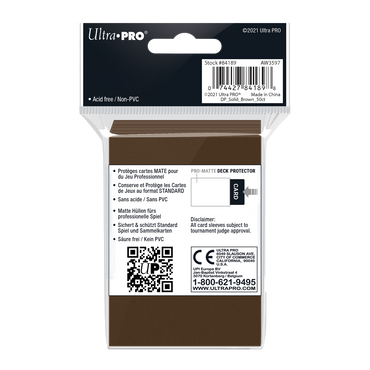 Ultra PRO: Standard 50ct Sleeves - PRO-Matte (Brown)