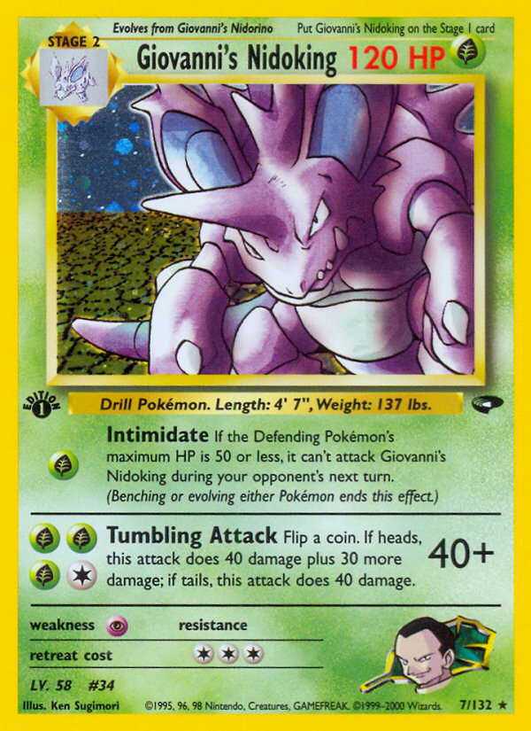 Giovanni's Nidoking (7/132) [Gym Challenge 1st Edition]