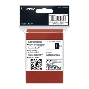 Ultra PRO: Standard 50ct Sleeves - PRO-Gloss (Red)