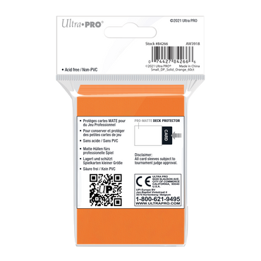 Ultra PRO: Small 60ct Sleeves - PRO-Matte (Orange)