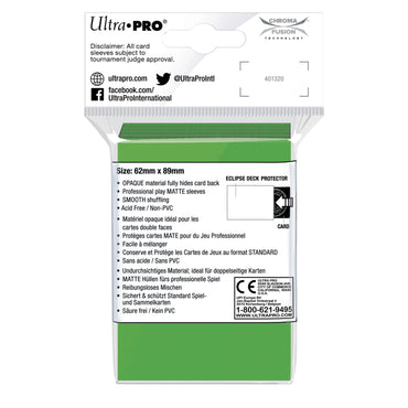 Ultra PRO: Small 60ct Sleeves - Eclipse Matte (Lime Green)