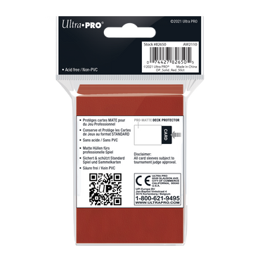 Ultra PRO: Standard 50ct Sleeves - PRO-Matte (Red)