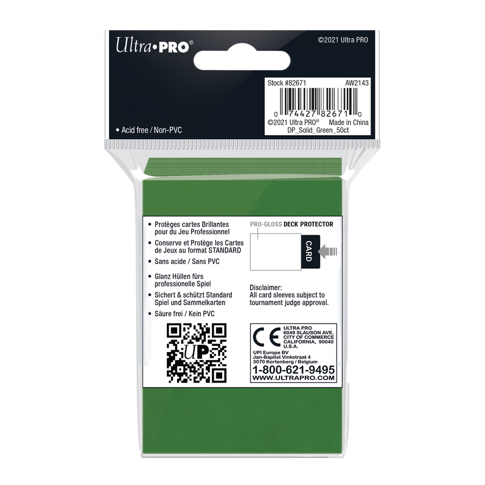 Ultra PRO: Standard 50ct Sleeves - PRO-Gloss (Green)