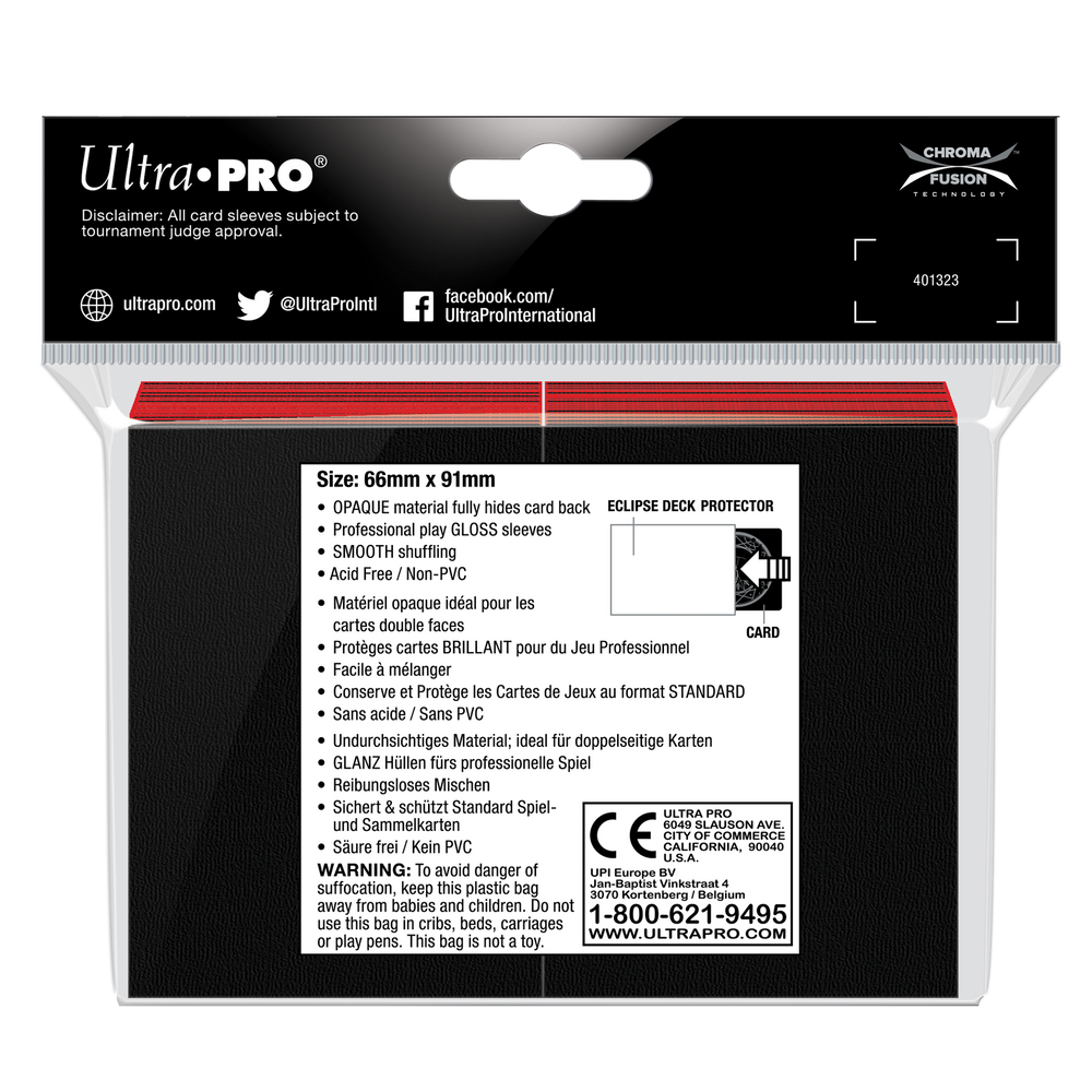 Ultra PRO: Standard 100ct Sleeves - Eclipse Gloss (Apple Red)