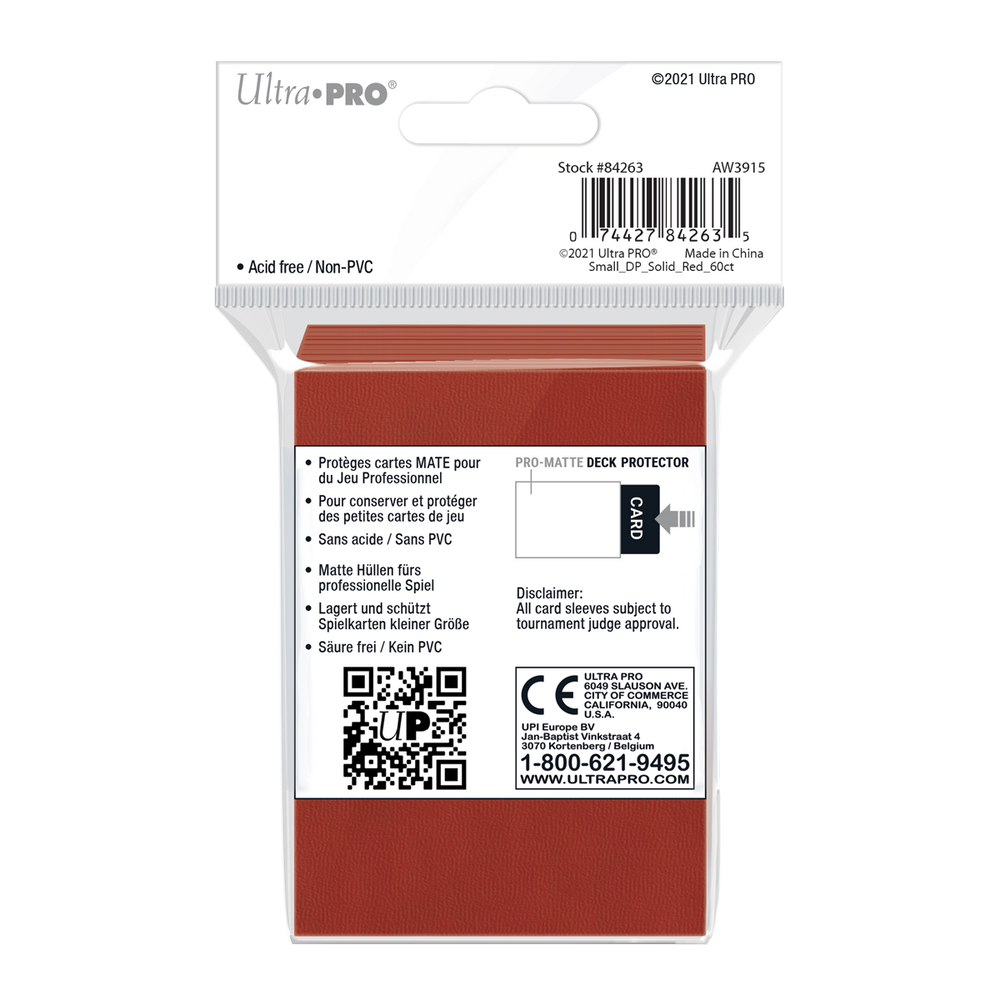 Ultra PRO: Small 60ct Sleeves - PRO-Matte (Red)