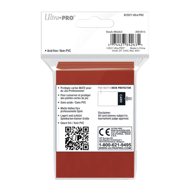 Ultra PRO: Small 60ct Sleeves - PRO-Matte (Red)