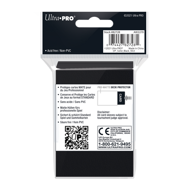 Ultra PRO: Standard 50ct Sleeves - PRO-Matte (Black)