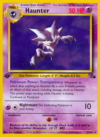 Haunter (21/62) [Fossil 1st Edition]