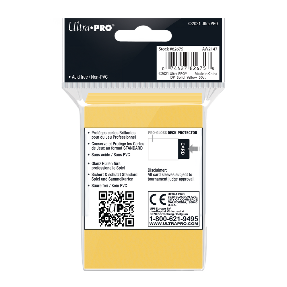 Ultra PRO: Standard 50ct Sleeves - PRO-Gloss (Yellow)