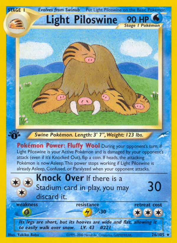 Light Piloswine (26/105) [Neo Destiny 1st Edition]