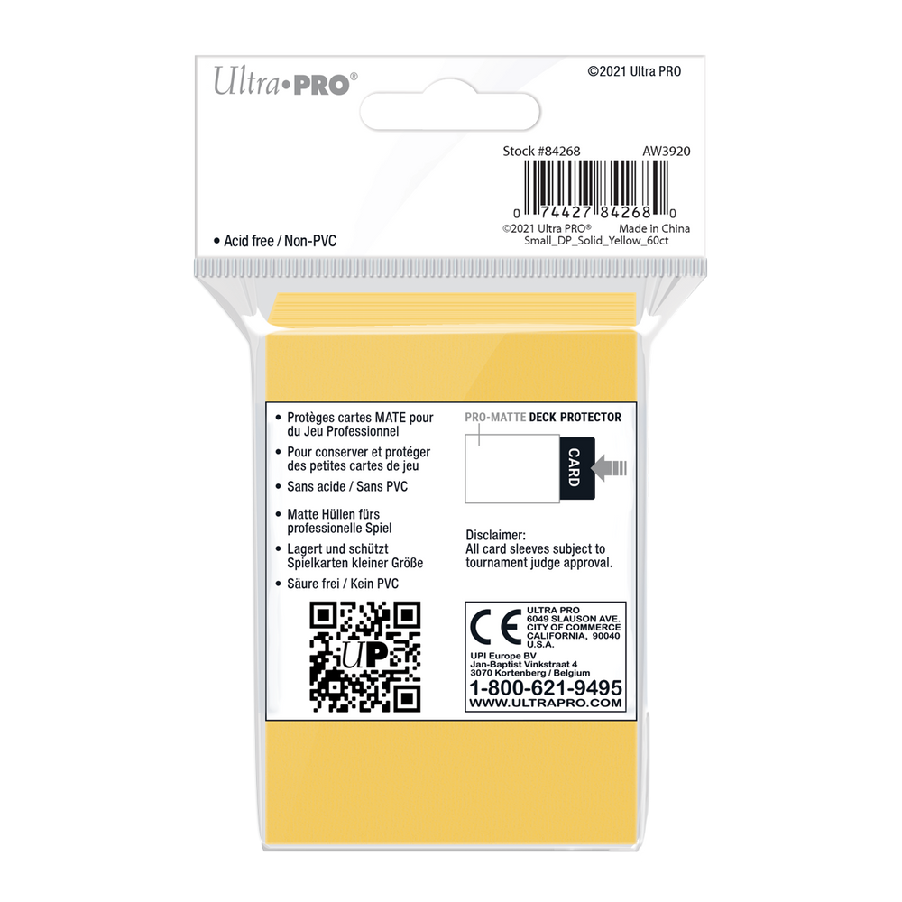 Ultra PRO: Small 60ct Sleeves - PRO-Matte (Yellow)