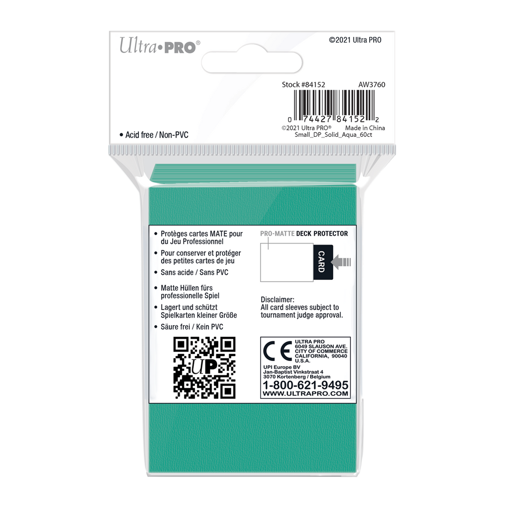 Ultra PRO: Small 60ct Sleeves - PRO-Matte (Aqua)