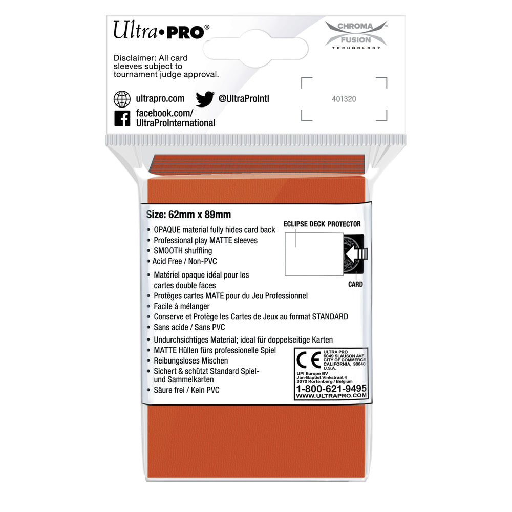 Ultra PRO: Small 60ct Sleeves - Eclipse Matte (Pumpkin Orange)