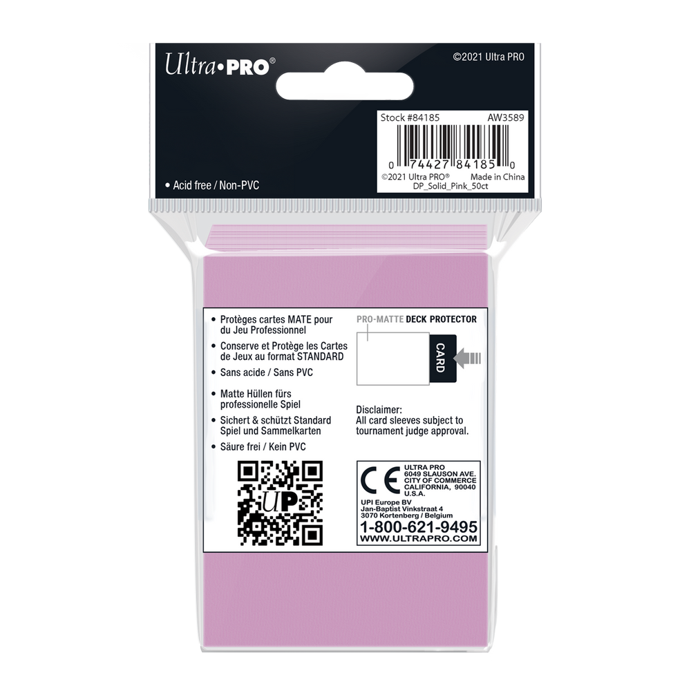 Ultra PRO: Standard 50ct Sleeves - PRO-Matte (Pink)