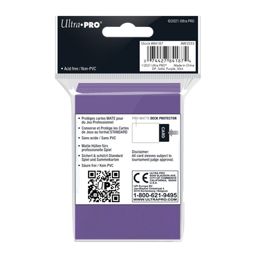 Ultra PRO: Standard 50ct Sleeves - PRO-Matte (Purple)